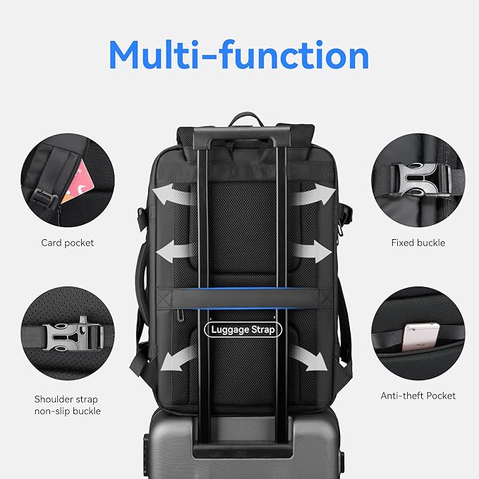 MARK RYDEN Travel Backpack for Men, 40L Airline Approved Carry on Backpack with USB Charging Port, 17.3 Inch Waterproof Business Laptop Backpack (12.6 x 8.0 x 19.6 Inch)