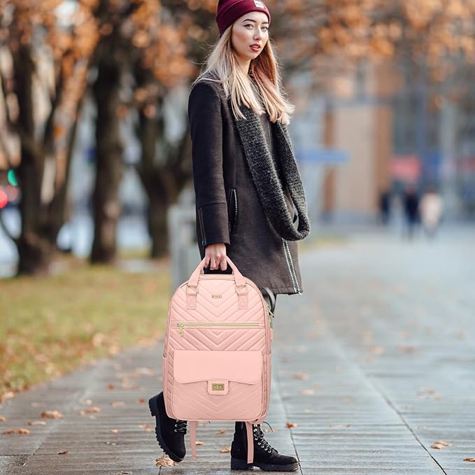 School Backpack for Teen Girls,Women Bookbag Cute Aesthetic with Laptop Compartment for College Student Travel,Mochila Escolar para Niñas,Pink