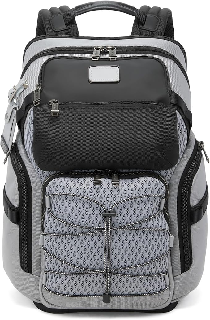 TUMI - Alpha Bravo Nomadic Backpack - Men's Durable Carry On Bag - 18.8" X 15.0" X 9.0" - Fits up to 15" Laptop - Pearl Grey Mesh