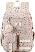 Hidds School Backpack for Teens Girls Women 15.6 Inch Laptop College Backpacks Corduroy Work Bag Kids Elementary Middle High Bookbag Students Back Pack Anti Theft Travel Daypack Womens - Pink Bowknot