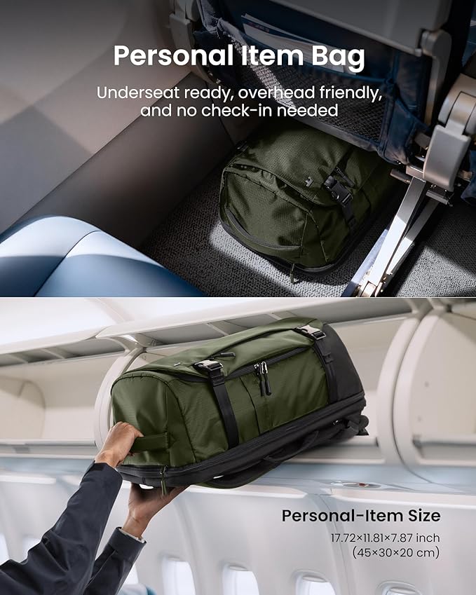 tomtoc Travel Backpack 28L, TSA Friendly Flight Approved Carry-on Luggage, Personal Item Travel Bag, Water-Resistant Lightweight Business Rucksack, Durable Bag Fits 16 Inch Laptop