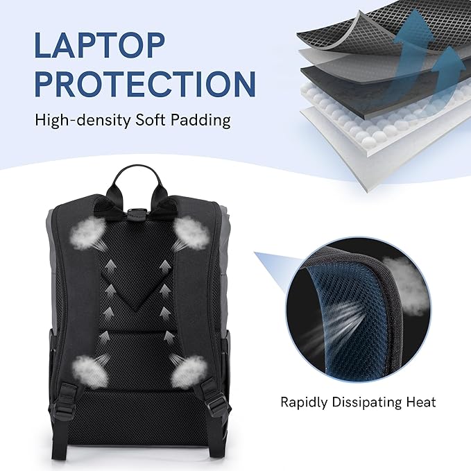 Kingsons Travel Latop Backpack for Women Men Carry On Backpack Waterproof Lightweight Large Capacity Backpacks Daypack
