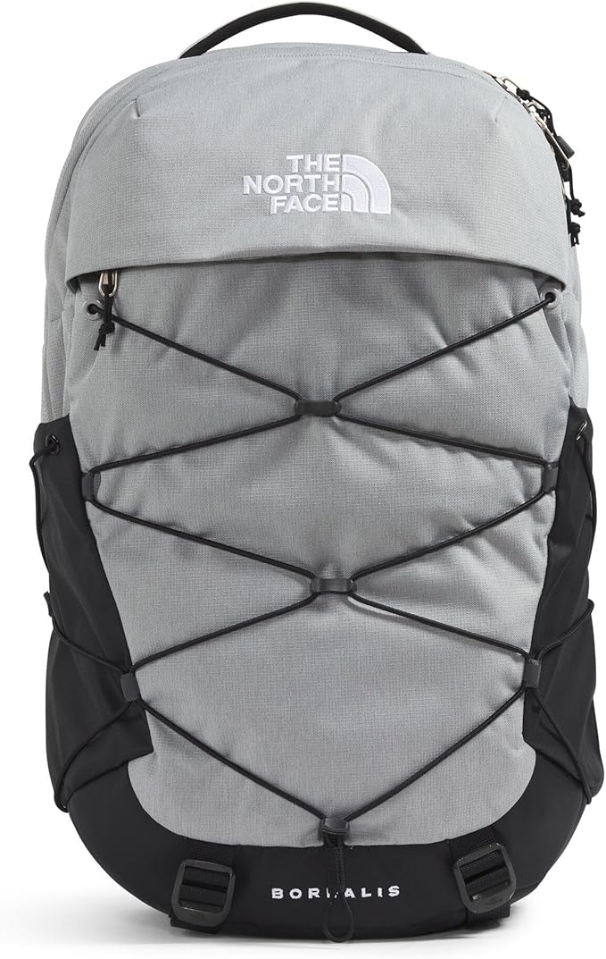 The North Face Borealis Commuter Laptop Backpack - Water Repellent, Laptop Sleeve, Large Main Compartment, Meld Grey Dark Heather/TNF Black-NPF, One Size