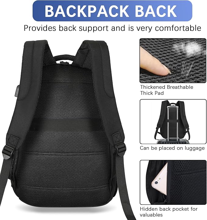 LARIPOP Travel Laptop Backpack,15.6 Inch Business Laptop backpack for Men Women with USB Charging Port,Water-Resistant Laptopack Weekender Daypack for Work College Computer | Water-Resistant