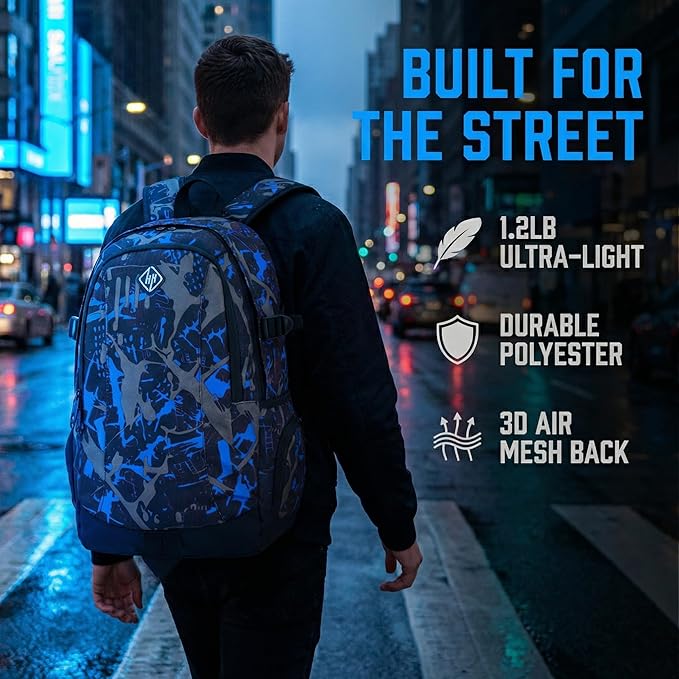 rickyh style School Backpack Travel Bag for Men & Women Lightweight College Back Pack with Laptop Compartmen