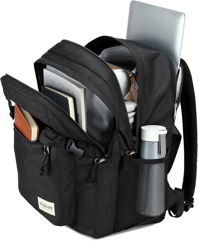 abshoo 32L Backpack for School College Bookbag Middle High School Backpacks Casual Daypack Travel Backpack (Black)