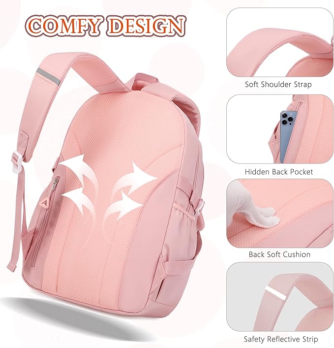 AO ALI VICTORY Backpack for Women Girls Set with Pencil Case 15.6 Inch Laptop School Bag Kids Elementary College Backpacks