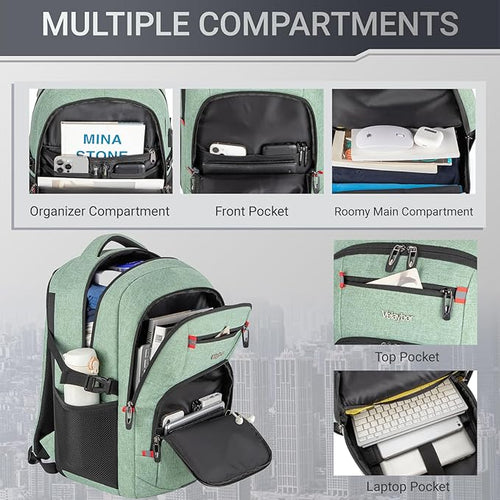 40L Expandable Laptop Backpack, Anti-thief Travel Backpack, Airline Approved Business Waterproof Carry on Luggage, Fits 15.6" Laptop for Men Women