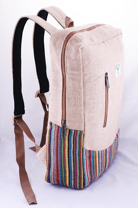 Anitya Hemp Backpack, Multi-Functional Pockets, Eco-Friendly, Unisex, Hiking Daypack, Durable Rucksack (AHLB011)