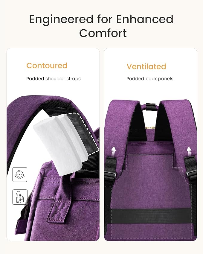 LOVEVOOK Laptop Backpack for Women with Giant Tumbler Holder Pocket,17 inch Waterproof Travel Backpack Purse Computer Laptop Bag,Professional Work College Nurse Teacher Backpack Daypack,Grayish-pink