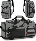 Searock 45L Gym Bag for Men, 3-In-1 Duffle Bag Backpack for Travel, Sports Duffel Bags for Gym Workout, Weekender Overnight Bag with Shoe Compartment, Wet Pocket, Dark Gray