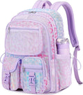 MOONBABY Mesh Backpack Heavy Duty See Through Net Bookbag Semi-Transparent Net Back Pack for Beach, Swimming, Sports, Work, Travel (Purple Leopard)