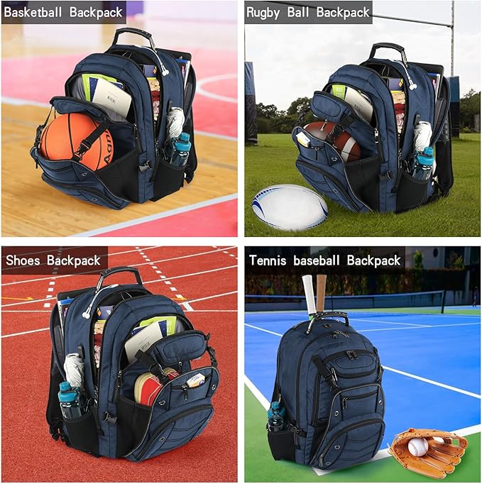 VECKUSON 18.4 Laptop Backpack for unisex, 60L Extra Large Gaming Laptops Back Bag with USB Charger Port,TSA Friendly Flight Approved and RFID Anti-Theft Pocket Heavy-duty Pack,21.3*15.7*11.8inch Blue
