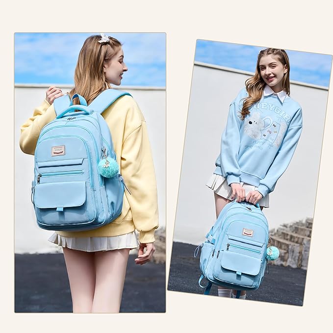 Laptop Backpack 15.6 Inch College Backpacks for Women,School Backpack for Girls, Anti Theft Travel Daypack Bookbags (Blue)