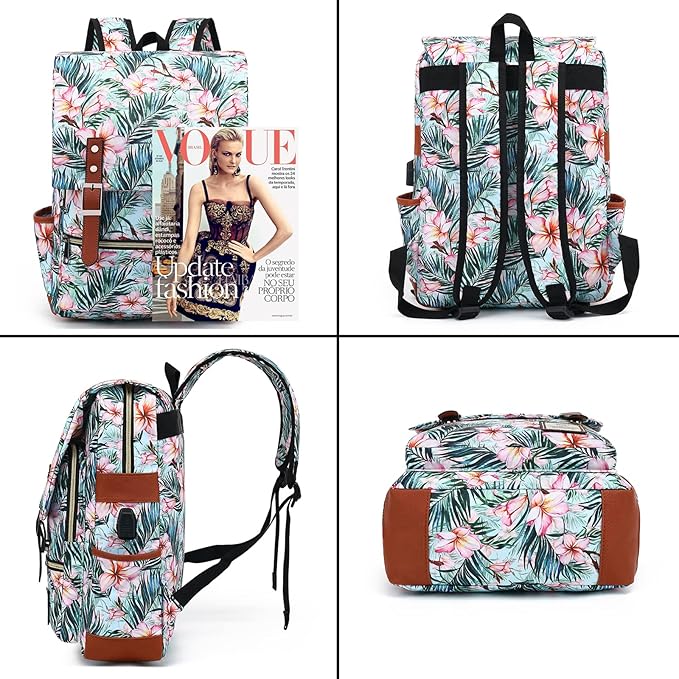 YGR Floral Laptop Backpack for Women, Female, School, Travel, Business, Outdoor Sports, Office, Work