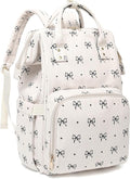 Laptop Backpack for Women, Corduroy College School Backpack Bookbag 15.6 inch Business Computer Travel Backpack (Bow Tie)