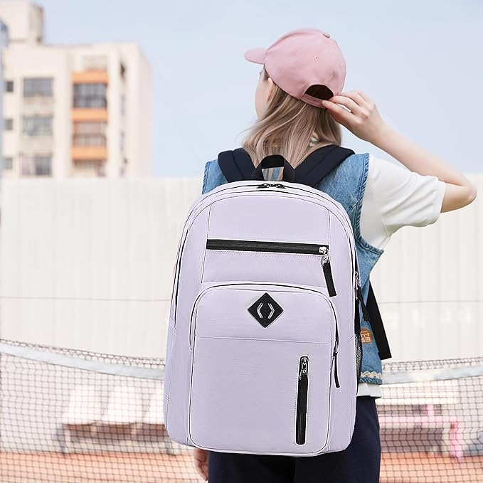 Laptop Backpack 17 inch for Women Men Large College Bookbags Waterpoof Work Business Travel Backpacks Kids School Bag for Girls Boys Students Teens Elementary Schoolbag Casual Daypack Sport-Purple