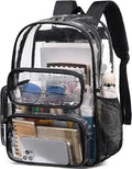 BTOOP Clear Backpack Heavy Duty Transparent Backpack 17" See Through Bookbag for College Work Festival Security with Padded Strap Large Capacity