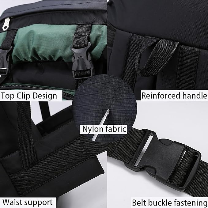 Lawaia 70L Hiking Backpack Large Camping Pack Backpacking Bag Rucking Backpacks Outdoor Trekking Travel Rucksack for Men Women-Black