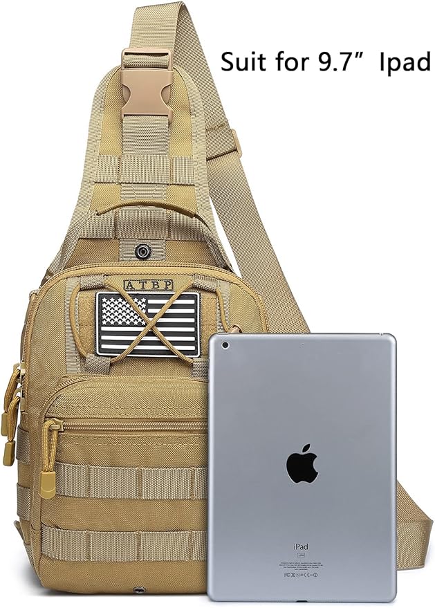 ATBP Small Tactical Holster Sling Backpack Accessories Shoulder Pouch Water Bottle & Radio Holder Crossbody Bag for Men