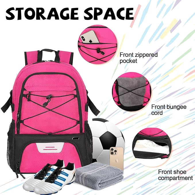 Goloni Basketball Bag,Large Sports Bag with with Separate Ball & Shoe Compartments,Gym Bag for Basketball,Soccer,Volleyball