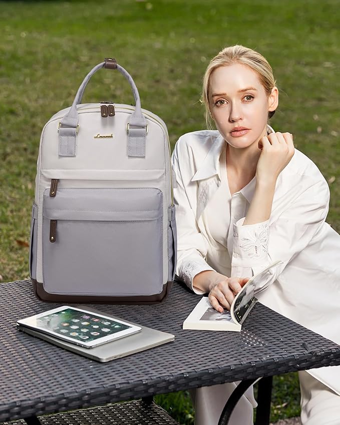 LOVEVOOK Travel Laptop Backpack Women, 15.6 Inch Anti-theft Laptop Bag with USB Port, Fashion Waterproof Computer Backpacks Teacher Nurse Backpack Purse for College School Work
