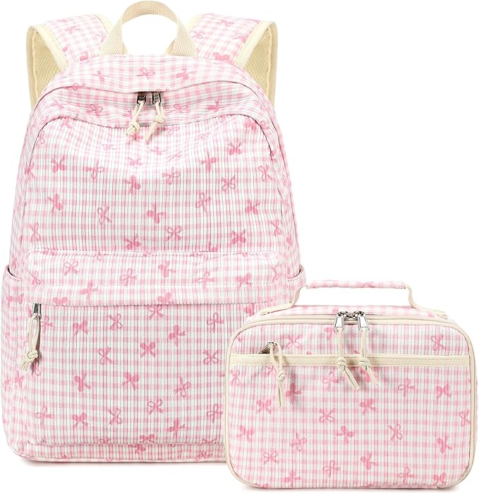 LEDAOU Backpack for Girls Kids Backpack with Lunch Box Preschool Kindergarten Elementary BookBag Primary School Bag Set