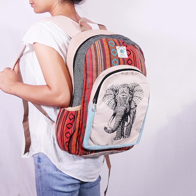 Anitya Hemp Backpack, Multi-Functional Pockets, Eco-Friendly, Unisex, Hiking Daypack, Durable Rucksack (AHLB012)