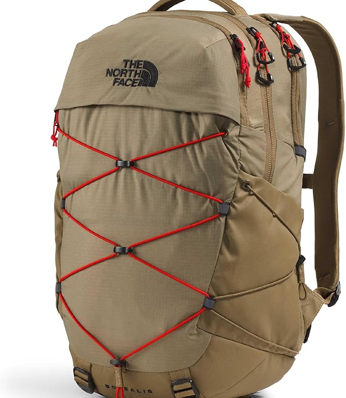 The North Face Borealis Commuter Laptop Backpack - Water Repellent, Laptop Sleeve, Large Main Compartment, Cedar/Lava Red, One Size