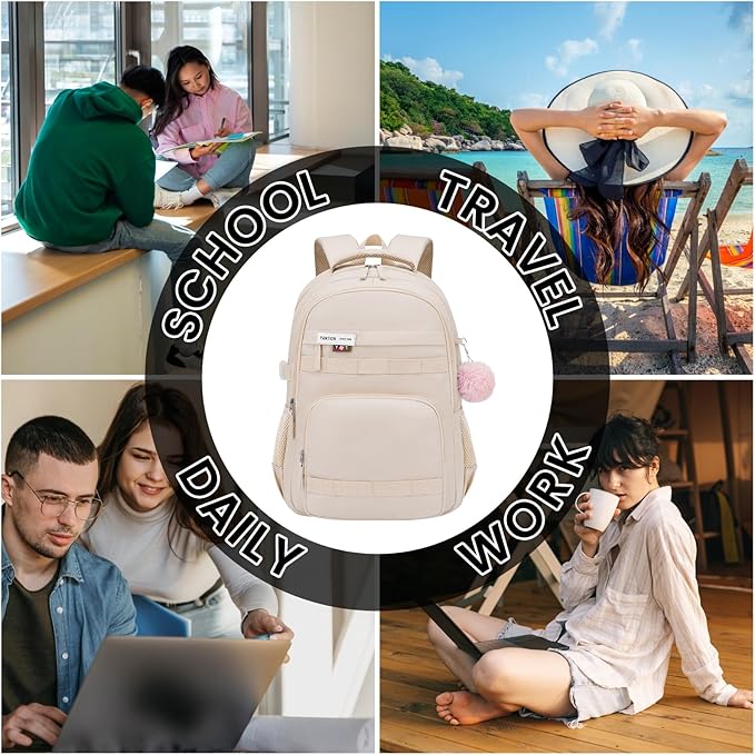 YAMTION Backpack for Teens,School Book Bag with Laptop Compartment for Students,Laptop Back Pack with Large Capacity for Girls Women Work Travel Weekend