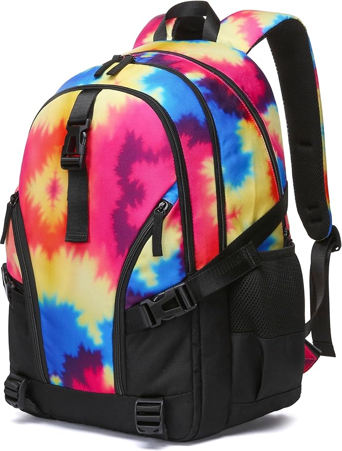 BLUEFAIRY High School Backpack for Girls Boys Middle School Bookbag for Kids Back to School Bag for College with Large Compartment Casual Daypack Mochilas para Niñas Adolescentes 18" Black Rose