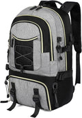 GAEKEAO Travel Backpack For Women Men Airline Approved 16 Inch Carry On Backpack with USB Charging Port Lightweight Casual Daypack for Hiking Business College Black with Grey