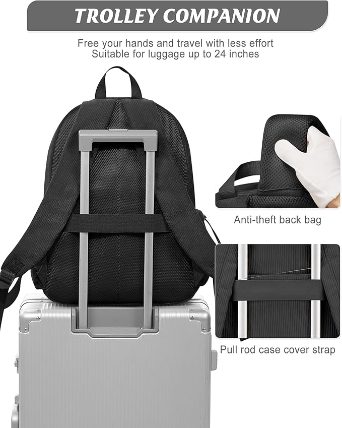 Classic Black Backpacks For School Teens Girls Boys, Lightweight Casual Daypacks Middle Students Backpck, Cute High School Bookbag, Simple College Backpack for Women Men