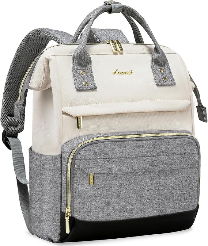 LOVEVOOK Mini Backpack for Women, Cute Small Backpacks Purse, Fashion Bag for Work Travel Gift, Lightweight Daypack, White-Grey