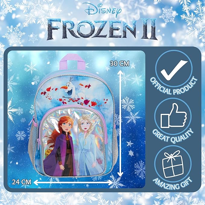 Disney® Official Frozen 2 Backpack for Girls with Elsa & Anna Into The Unknown School Nursery Travel Rucksack Lunch Bag