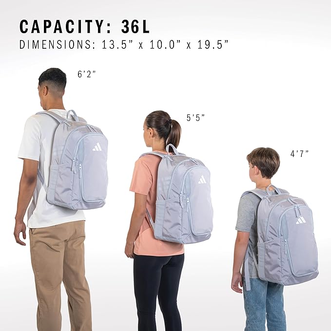 adidas Stadium 3 Soccer Backpack with Ball Pocket, 36L