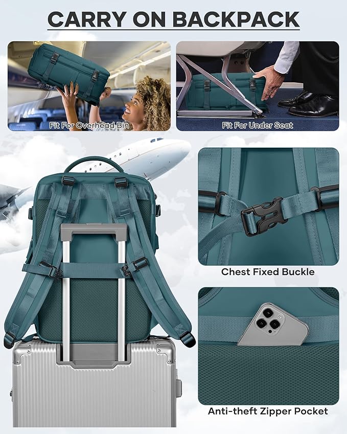 coofay Vacuum Backpack Travel with Pump Vacpack Travel Backpack with Vacuum System Compression Backpacks