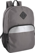 Trail maker Reflective School Backpack for Kids | Colorful Backpack with Adjustable Straps, Side Water Bottle Pockets (Grey)