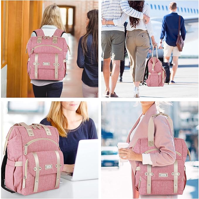 FALANKO Laptop Backpack for Women,Large Computer Backpack 17 Inch Laptop with USB Charging Port, Water Resistant Teacher work nurse Doctor Bookbag