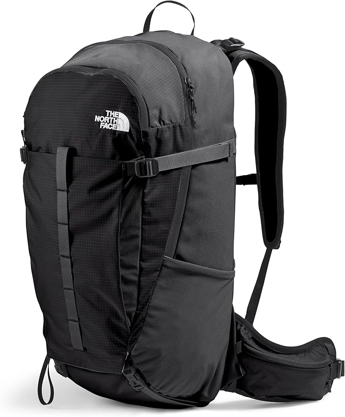 The North Face Basin 36 Liter Technical Daypack with Rain Cover | Unisex Backpack, Padded Hipbelt, Chest Strap, Hiking Pole Attachment, TNF Black/TNF Black-NPF, One Size