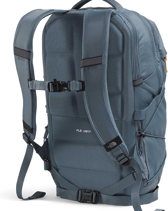 The North Face Borealis Commuter Laptop Backpack - Water Repellent, Laptop Sleeve, Large Main Compartment, Granite Grey/Dust Orange, One Size