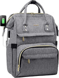 LOVEVOOK Extra Large Travel Laptop Backpack Women, 18 Inch Womens Work Backpack Purse, Waterproof Anti-theft Travel Back Pack with USB Charging Port for College Teacher Nurse, Grey