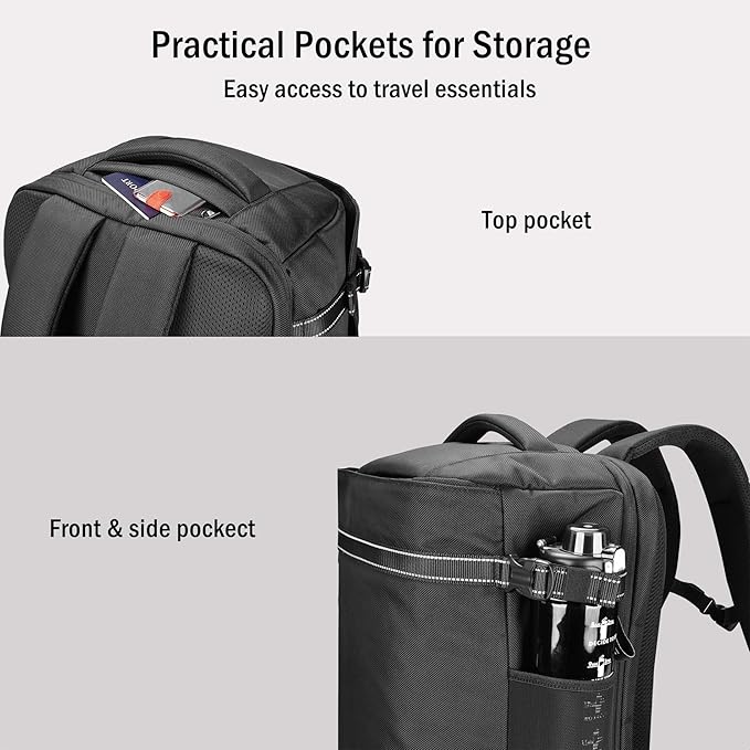 Travel Backpack 40L, TSA Friendly Airline Flight Approved Carry On Laptop Backpacks Lightweight Business Knapsack,Large Capacity Rucksack,Weekender Bag Daypack,Fits 17.3 Inch Laptop