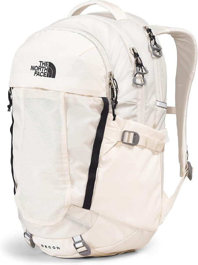 The North Face Women's Recon Everyday Laptop Backpack - Commuter Travel Bag, 18" Laptop Sleeve, Water-Repellent, Gardenia White/TNF Black-NPF, One Size