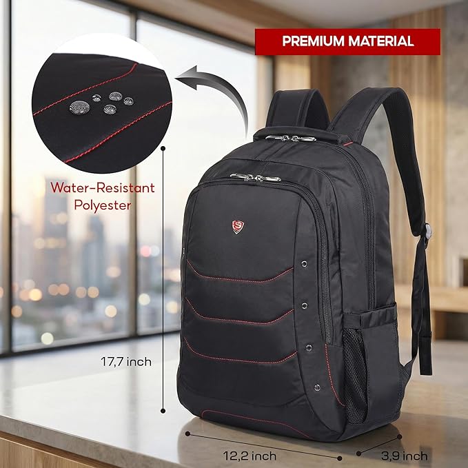 SAKOS BRISK 15.6 Inch Travel Backpack For Men, Laptop Backpack For Men, Business Professionals, Personal Item TSA Approved With Laptop Compartment, Travel Essentials, Carry On Luggage, Black