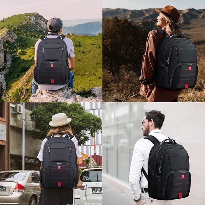 Extra Large Backpack, 18.4 Inch Travel Laptop Backpacks for Men Women, 55L Anti Theft Water Resistant College Bussiness TSA Airline Approved Work Computer Backpack, Black