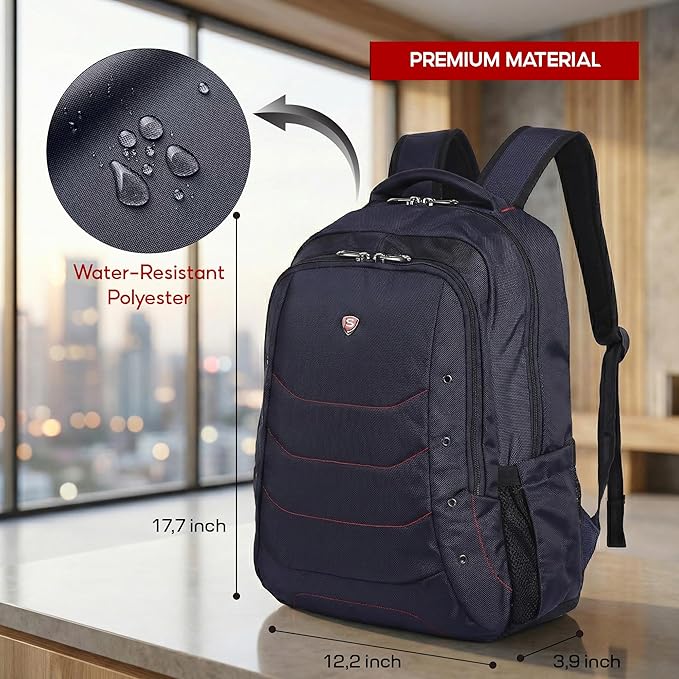 SAKOS BRISK 15.6 Inch Travel Backpack For Men, Laptop Backpack For Men, Business Professionals, Personal Item TSA Approved With Laptop Compartment, Travel Essentials, Carry On Luggage, Dark Blue
