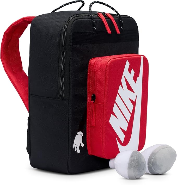 Nike Kid's Boxy Backpack, Black/University Red/White, MISC
