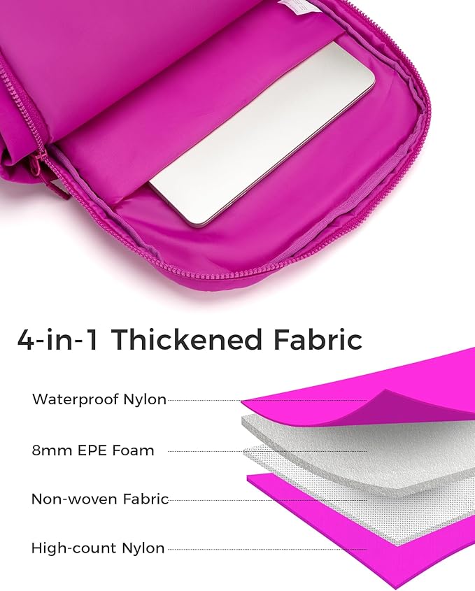FODOKO Backpack for Work, Casual Backpack for Women Men Daypack Backpack for Travel College Bookbag Separate Compartment for 15.6 Inch Notebook Fuchsia