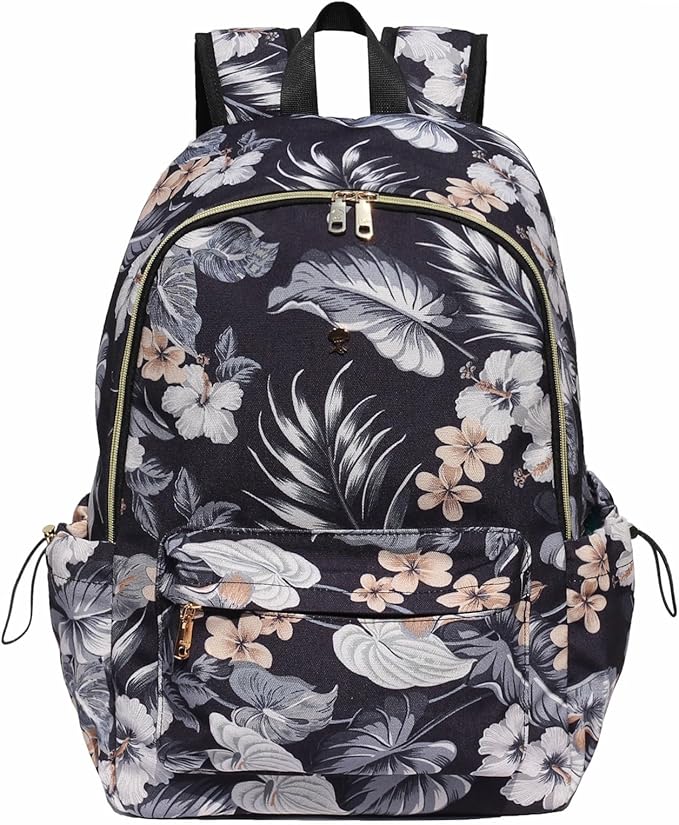 ESVAN Personalized Gifts Backpack Canvas Linen Nylon 17 inch Laptop Bag for Women Casual College